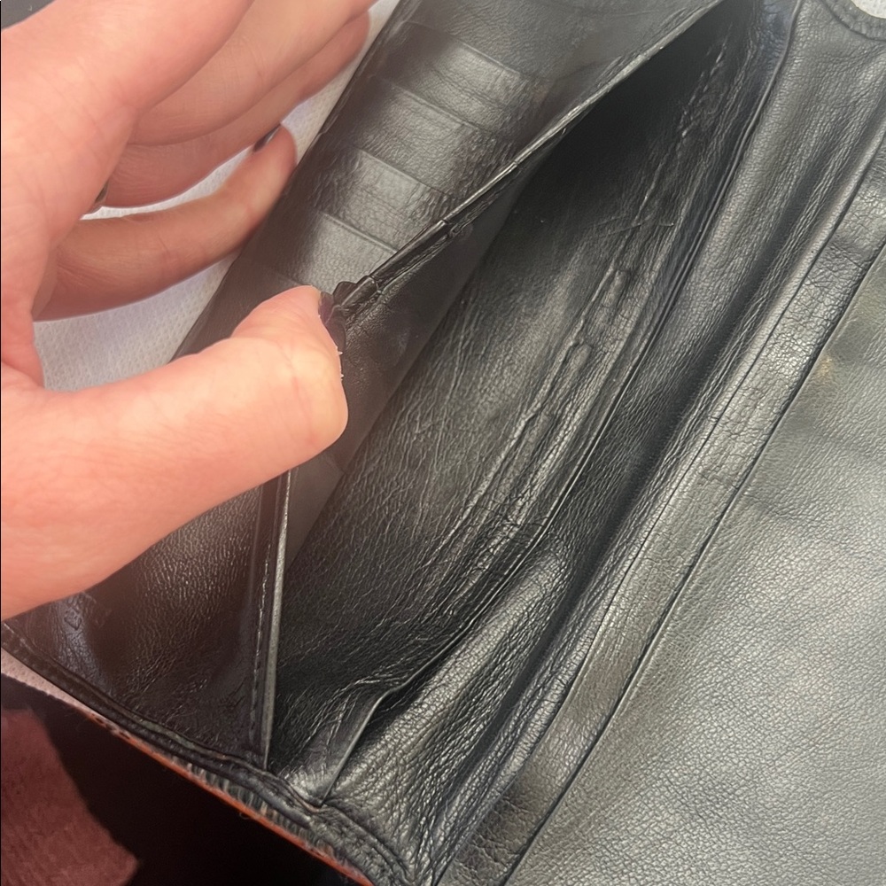 LOEWE Black Leather long Wallet snap close super buttery soft designer - Picture 11 of 15